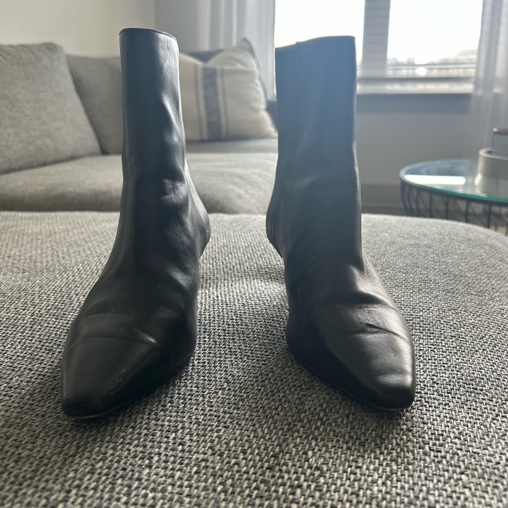 J. Crew Stevie Black Leather Heels